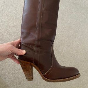Frye Leather Boots Cognac Size 7.5